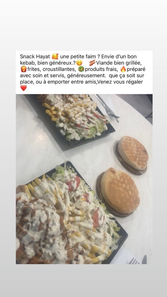 Assiettes, Snack Hayat