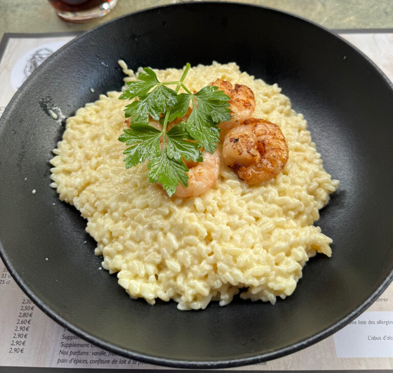 Risotto aux scampis – Restaurant l’Homme Sauvage – France – Strasbourg Risotto aux scampis – Restaurant l’Homme Sauvage – France – Strasbourg
